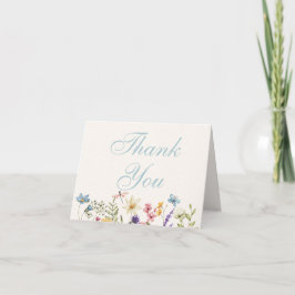 Whimsical Wildflower äng bröllop Tack Kort