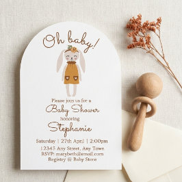 Whimsical Wildflower Bunny Baby Shower Invite Inbjudningar