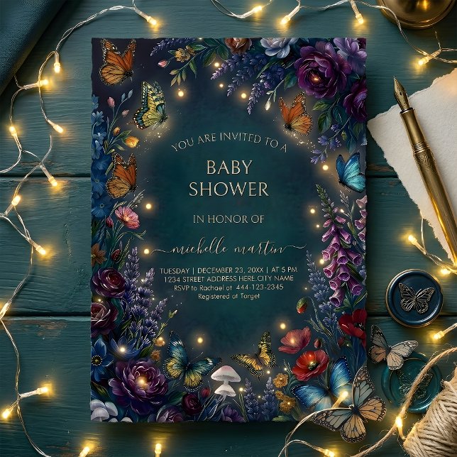 Whimsical Wildflower & Butterfly Baby Shower       Inbjudningar (Skapare uppladdad)