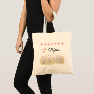 Whimsical Wildflower & Butterfly Garden Tote Bag Tygkasse