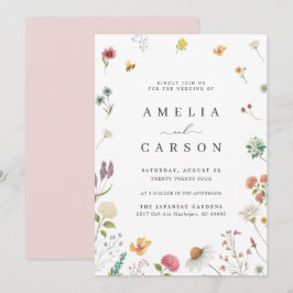 Whimsical Wildflower Meadow Wedding Invitation Inbjudningar
