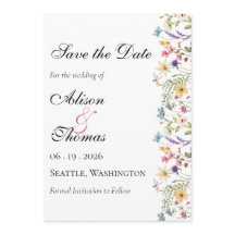 Whimsical Wildflower Meadow Wedding Save The Date