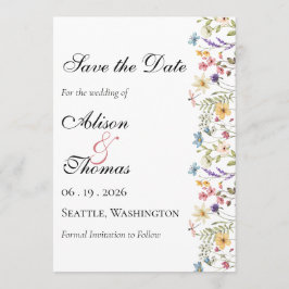 Whimsical Wildflower Meadow Wedding Save The Date Spara Datumet