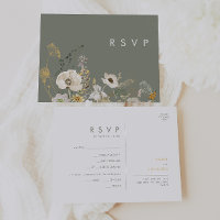 Whimsical Wildflower | Sage Meny Val RSVP-kort
