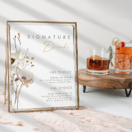 Whimsical Wildflower Signaturdrycker Skylt