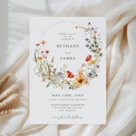Whimsical Wildflower Wedding Invitation Inbjudningar