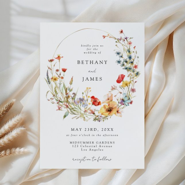 Whimsical Wildflower Wedding Invitation Inbjudningar (Skapare uppladdad)