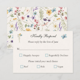 Whimsical Wildflowers Äng Bröllop OSA Kort