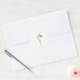Whimsical Wildflowers Äng Bröllop Runt Klistermärke