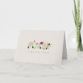 Whimsical Wildflowers Garden Wedding Thank You Meddelande