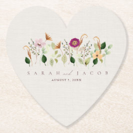 Whimsical Wildflowers Garden Wedding Underlägg Papper
