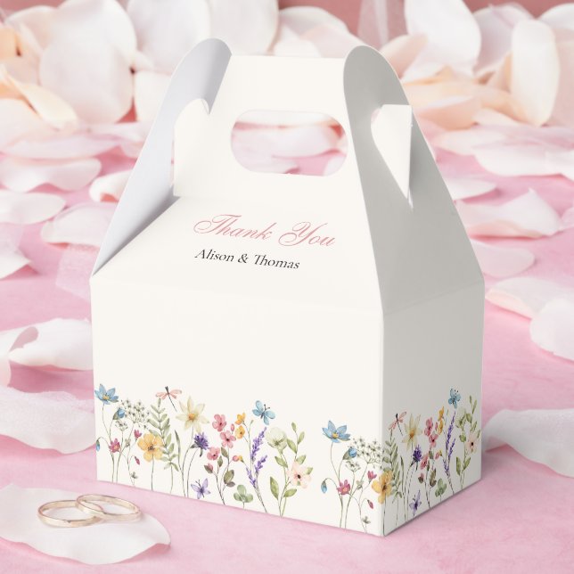 Whimsical Wildflowers Meadow Wedding  Favor Boxes Presentaskar (Bröllop)