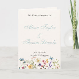 Whimsical Wildflowers Meadow Wedding  Program