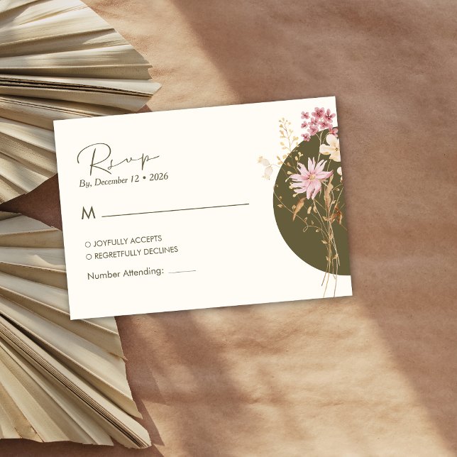 Whimsical Wildflowers Vår Sommar Höst RSVP Tilläggskort (Skapare uppladdad)