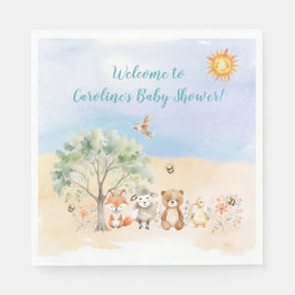 Whimsical Wildlife Animals Baby Shower Pappersservett