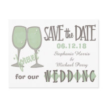 Whimsical Wine Glas Bröllop Save the Date