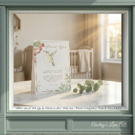 Whimsical Wings Watercolor Kolibri Baby Shower Tack Kort