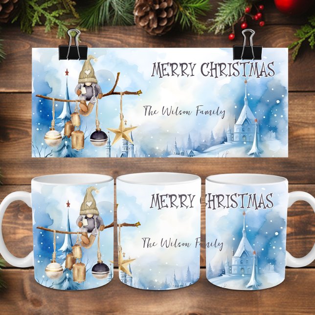 Whimsical Winter Dam Gnome God jul Kaffemugg (Skapare uppladdad)