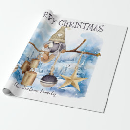 Whimsical Winter Dam Gnome God jul Presentpapper