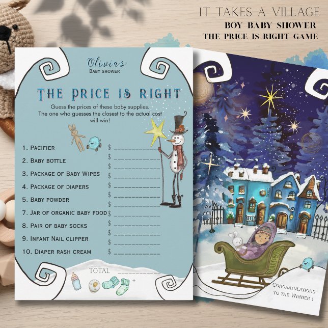 Whimsical Winter Fairy Price is Right Baby Shower  Inbjudningar (Whimsical Winter Fairy Price is Right Baby Shower Invitation)