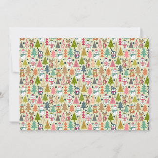 Whimsical Winter Forest Friends Julkort