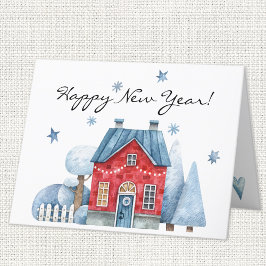 Whimsical Winter Gott Nytt År  Helgkort