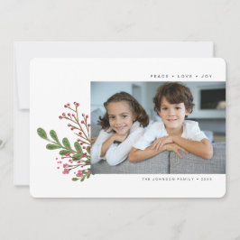 Whimsical Winter Grönska 2 Foto Julkort