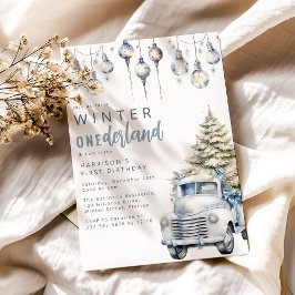 Whimsical Winter Onederland Första Födelsedagsfest Inbjudningar