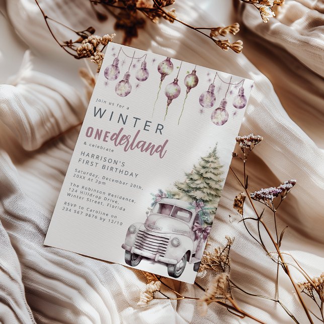 Whimsical Winter Onederland Första Födelsedagsfest Inbjudningar (Skapare uppladdad)