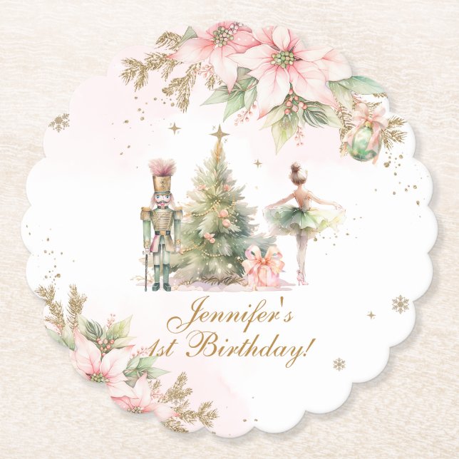 Whimsical Winter Onederland Nutcracker Underlägg Papper (Framsida)