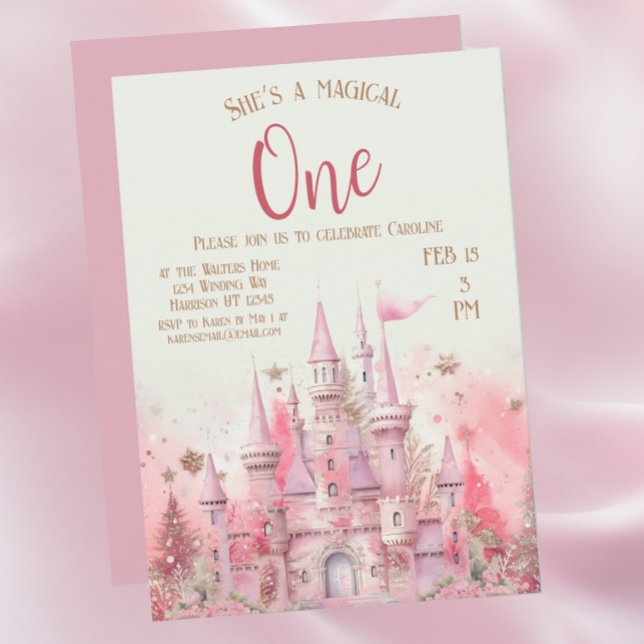 Whimsical Winter Princess Fairytale First Birthday Inbjudningar (Skapare uppladdad)