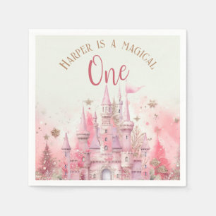 Whimsical Winter Princess Fairytale First Birthday Pappersservett