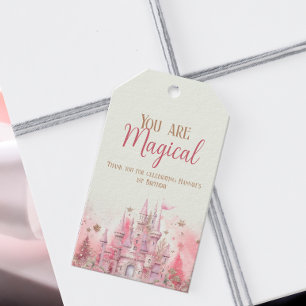 Whimsical Winter Princess Fairytale First Birthday Presentetikett