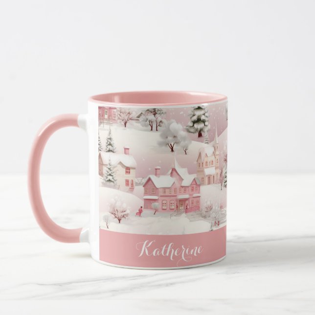 Whimsical Winter Rosa By Christmas Mugg (Vänster)