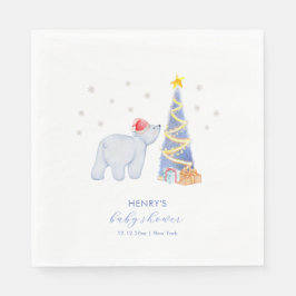 Whimsical Winter Santa Polar Bear Baby Shower  Pappersservett