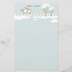 Whimsical Winter Wedding Tack Letterhead Brevpapper