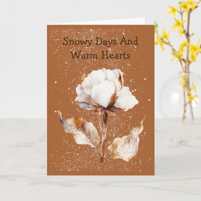Whimsical Winter Wishes Snowy Greeting Card Kort (Gul blomma)