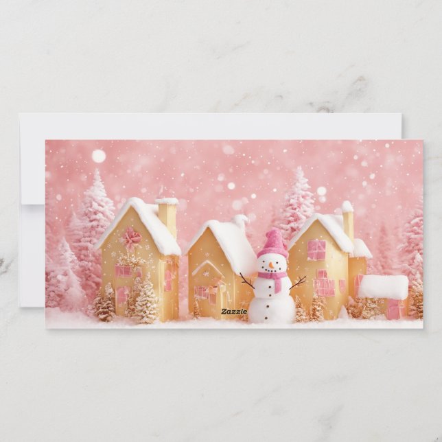 Whimsical Winter Wonderland 3 Photo Christmas Card Julkort (Baksida)