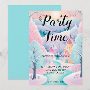 Whimsical Winter Wonderland-julinbjudan Inbjudningar