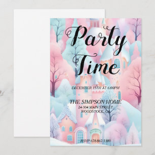 Whimsical Winter Wonderland-julinbjudan Inbjudningar