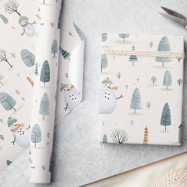 Whimsical Winter Wonderland Snögubbe, jul Presentpapper