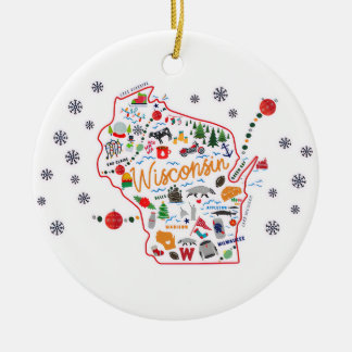 Whimsical Wisconsin julgransprydnad Keramik