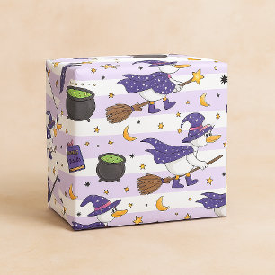 Whimsical Witch Duck & Spells Sömlöst Mönster Presentpapper