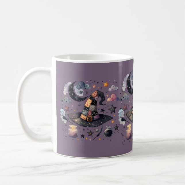 Whimsical Witch Hat and Celestial Magic Kaffemugg (Vänster)