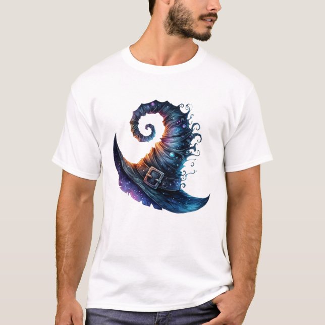 Whimsical Witch Hat Magic Halloween T Shirt (Framsida)