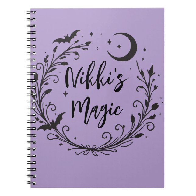 Whimsical Witchy Wiccan Örtmagisk Halloween Anteckningsbok (Framsidan)