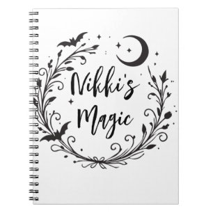 Whimsical Witchy Wiccan Örtmagisk Halloween Anteckningsbok