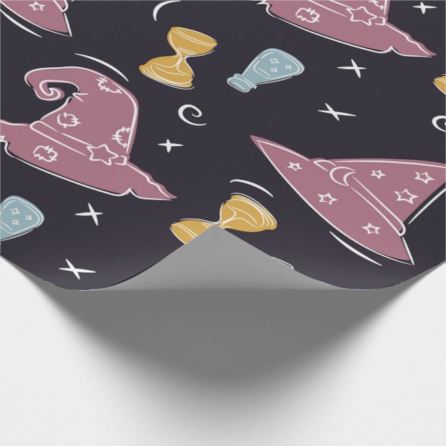 Whimsical Wizard Hat Wrapping Papper Presentpapper (Hörn)