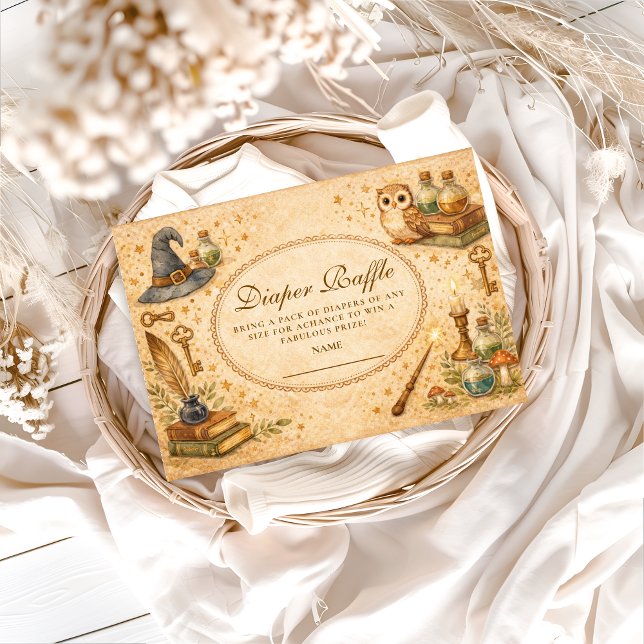 Whimsical Wizard Magic Blöjor Lotteri Tilläggskort (Skapare uppladdad)