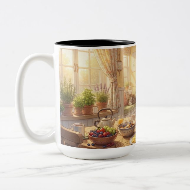 Whimsical Wolf Frukost Mugg (Vänster)